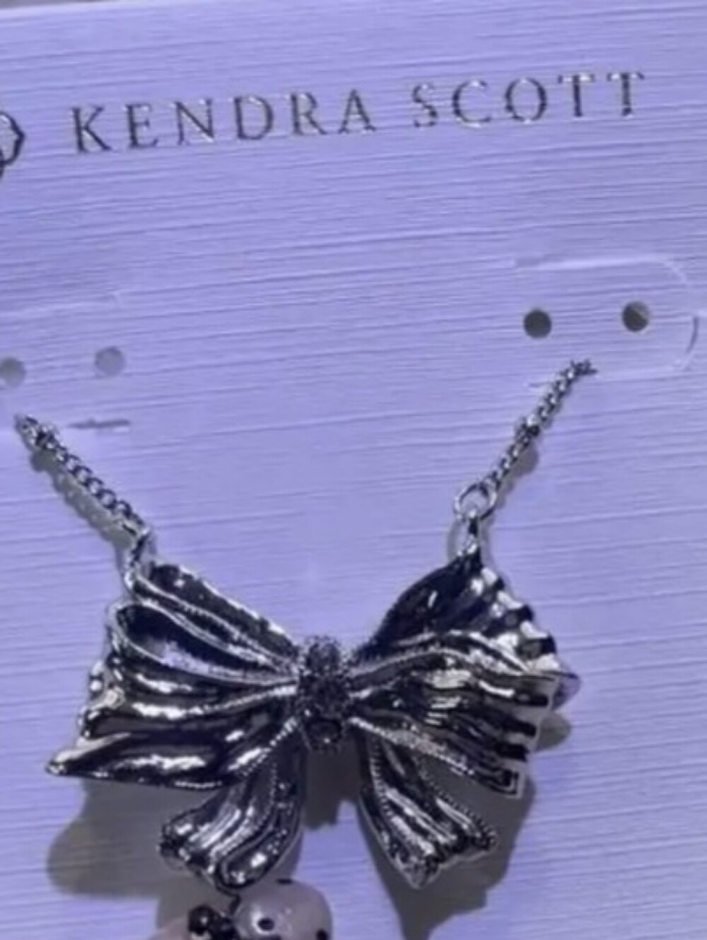 Kendra Scott Loveshankfancy Silver Big Bow Pendant Necklace with Chain